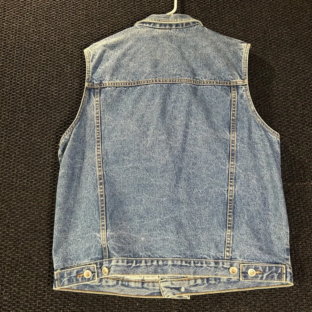 Vintage BUM Equipment‎ Denim Vest Blue Jean Jacket Gorpcore Utility Mens Size M